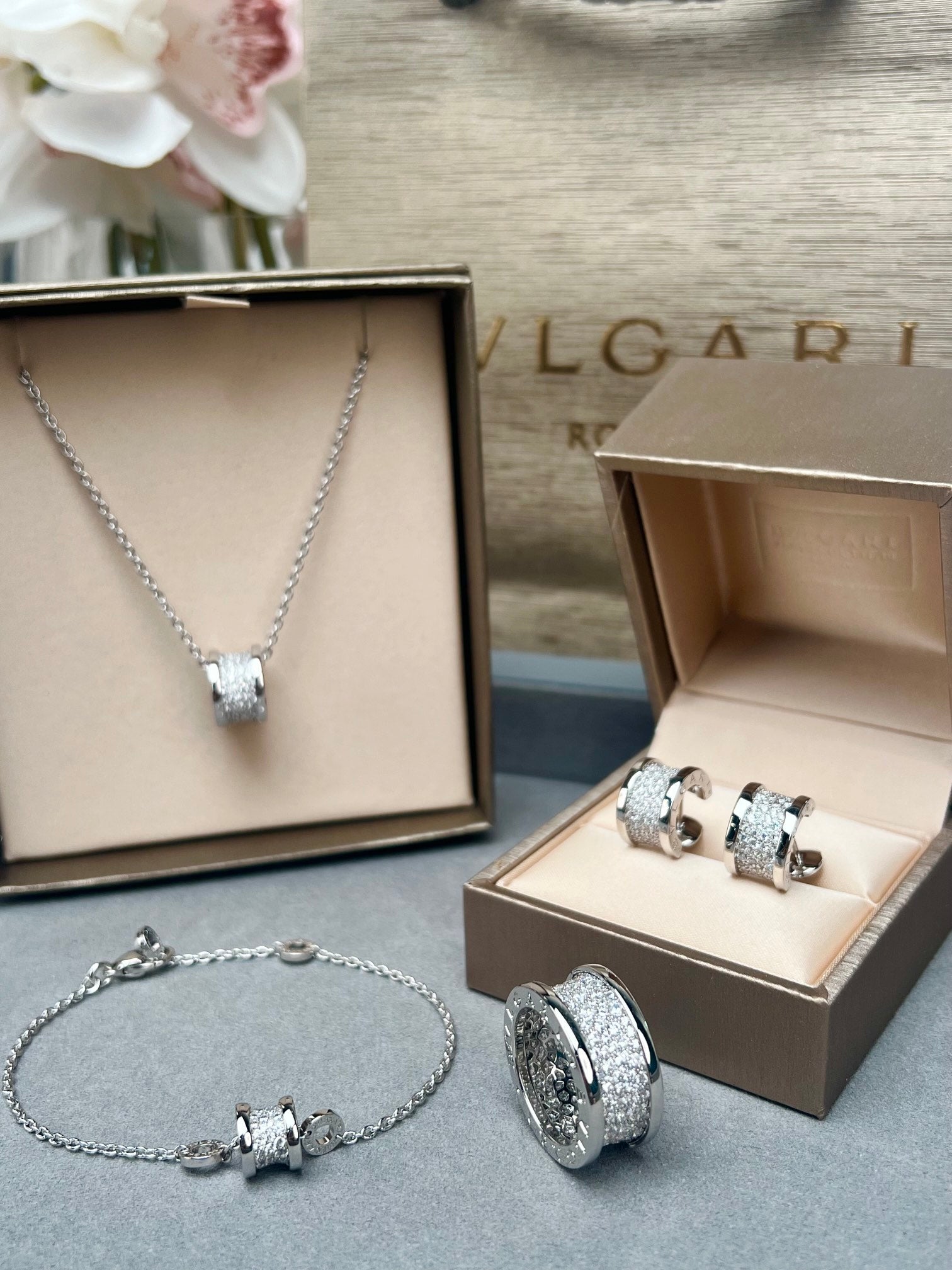 LuxluxHouse Best Quality Accessories Earrings Necklace Bvlgari