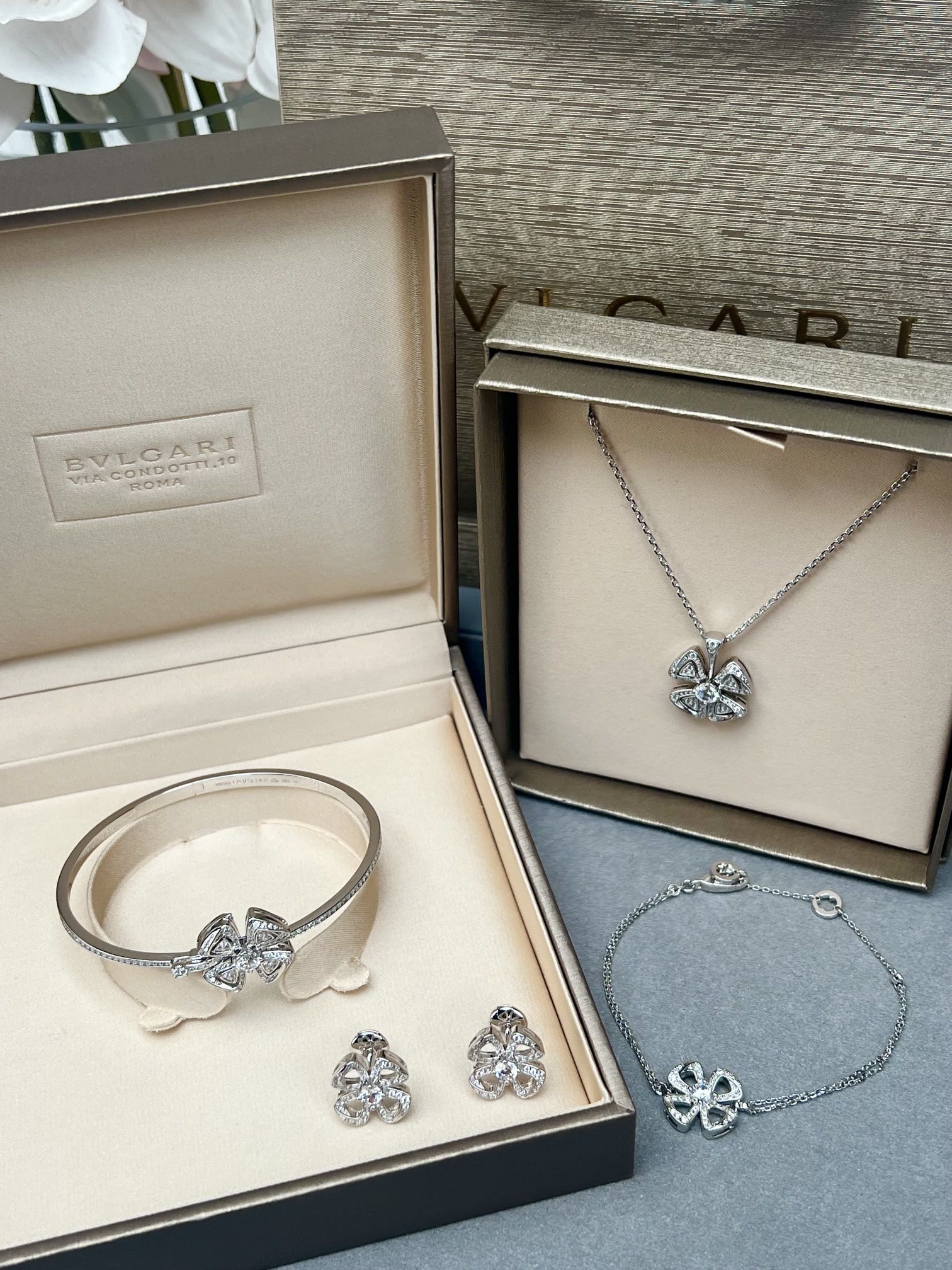 LuxluxHouse Best Quality Accessories Earrings Necklace Bvlgari