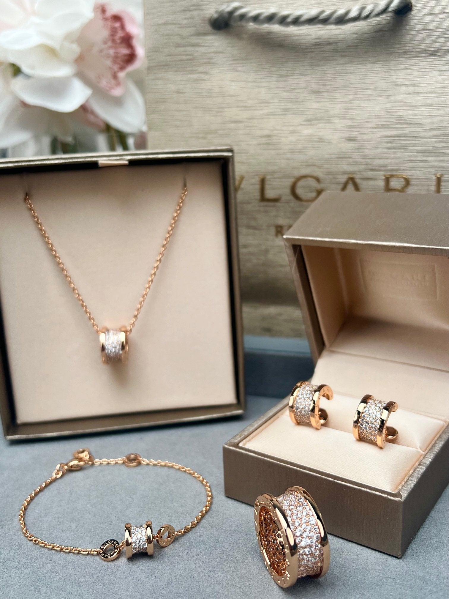 LuxluxHouse Best Quality Accessories Earrings Necklace Bvlgari