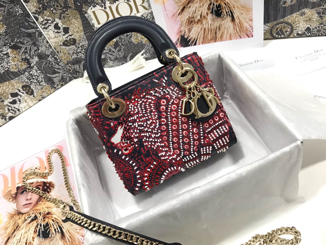 Free shipping LuxluxHouse Dior Top Bag 17*15*7cm