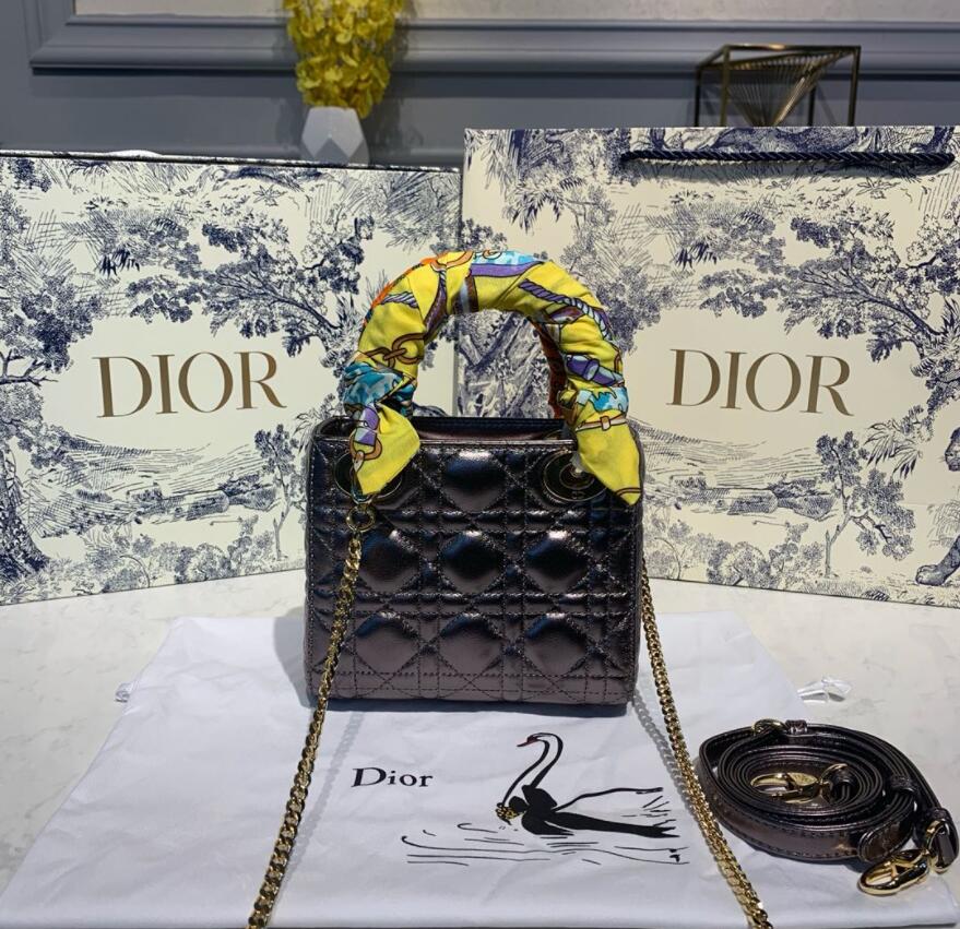 Free shipping LuxluxHouse Dior Top Bag 17*8*14cm