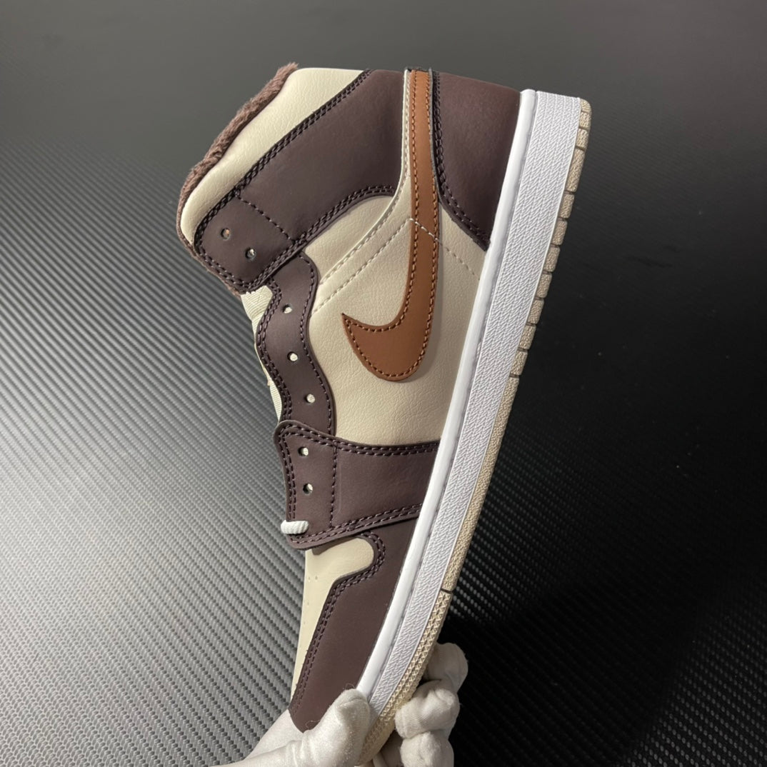 DT Batch-Air Jordan 1 Mid “Cream Dark Chocolate”