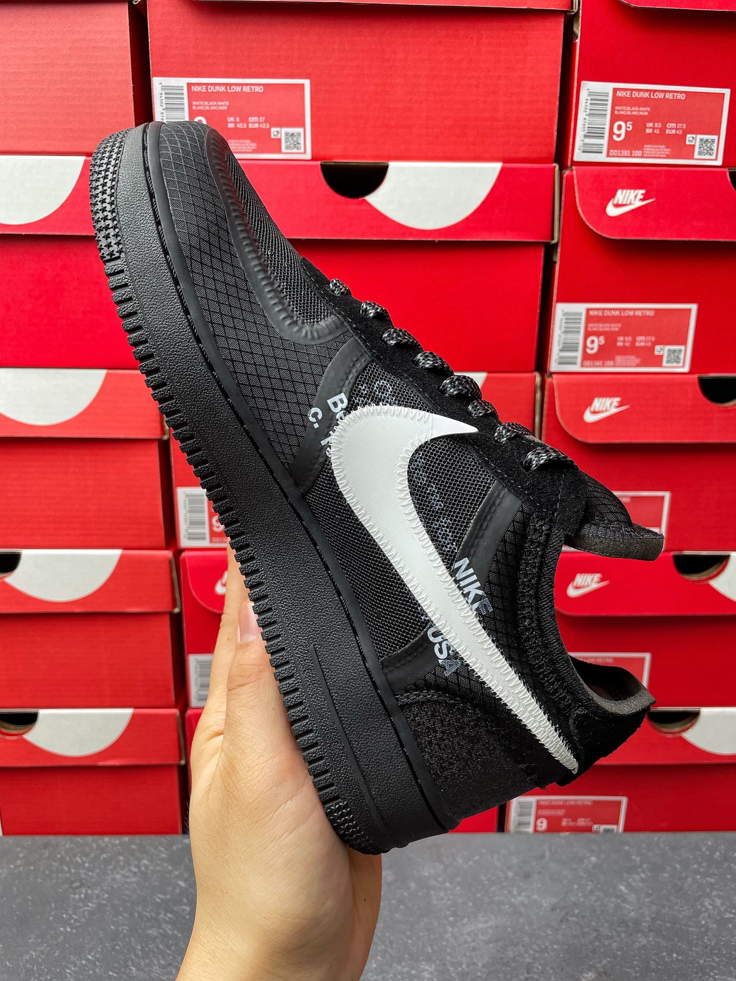 Top Batch-Off White × Air Force 1 “Black White” 2.0